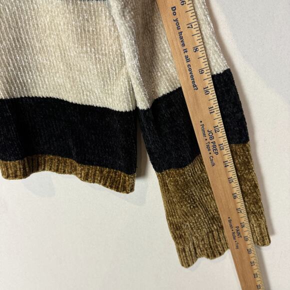 Volcom True To This Sweater Womens XS Multicolor Striped Chenille Long Sleeve - Picture 7 of 10